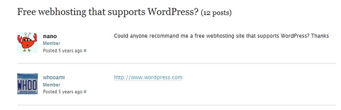 Free Wordpress