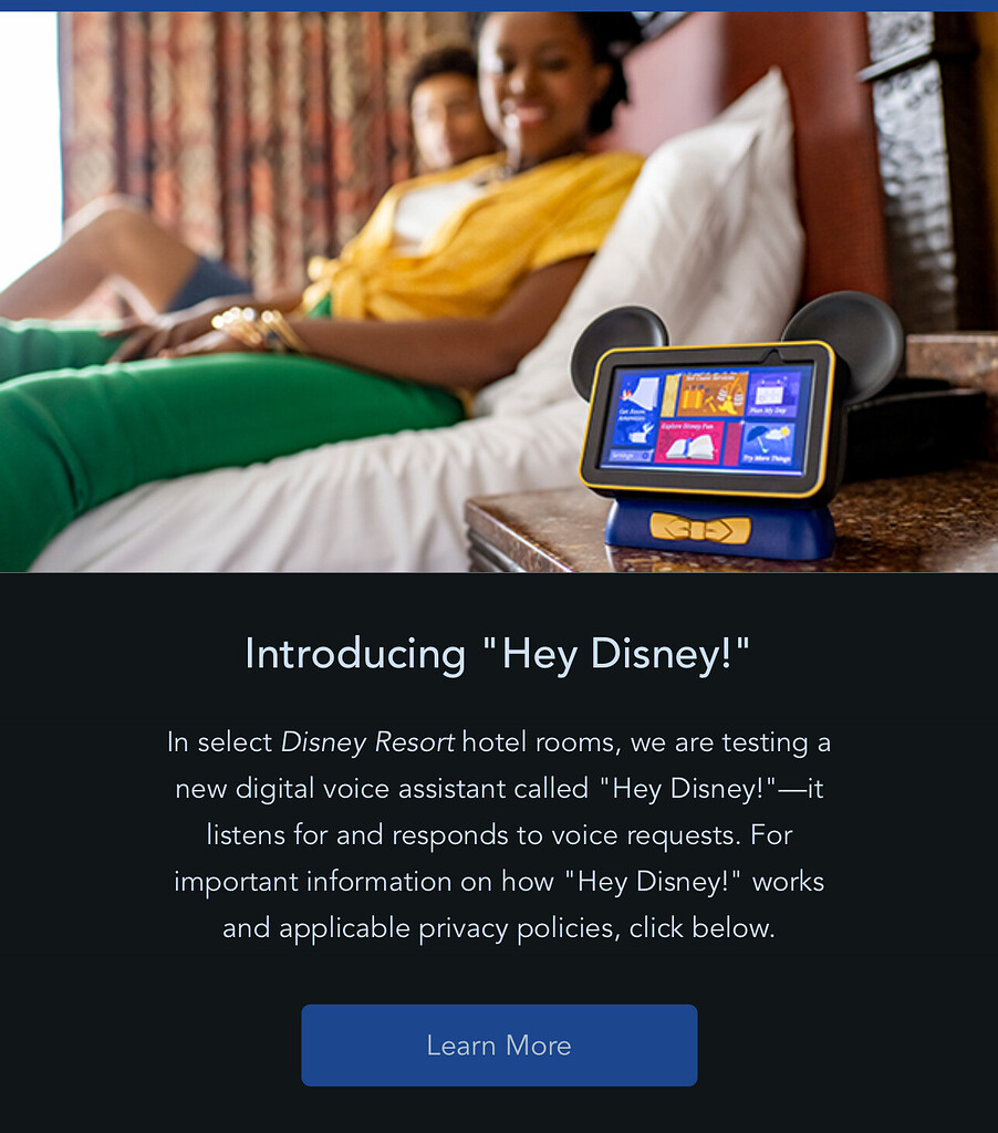 In room “Hey Disney” device at select resorts - Walt Disney World ...
